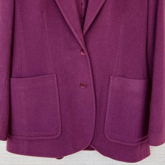 Vintage Cashmere Wool Longline Blazer Two Button Vintage Woolmark Blend Size 6 - Picture 11 of 16